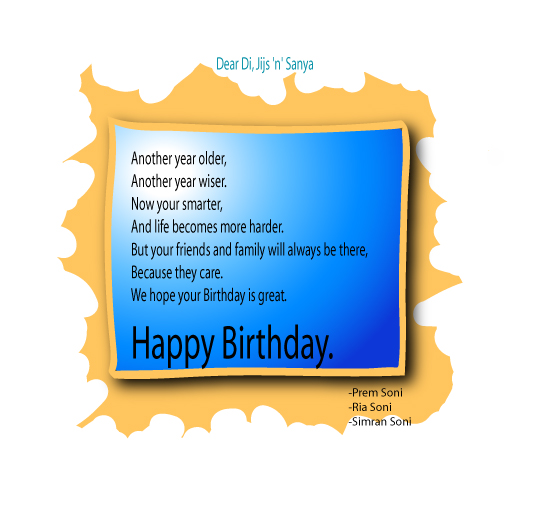 Birthday Wishes for Jijaji, Di and Sanya